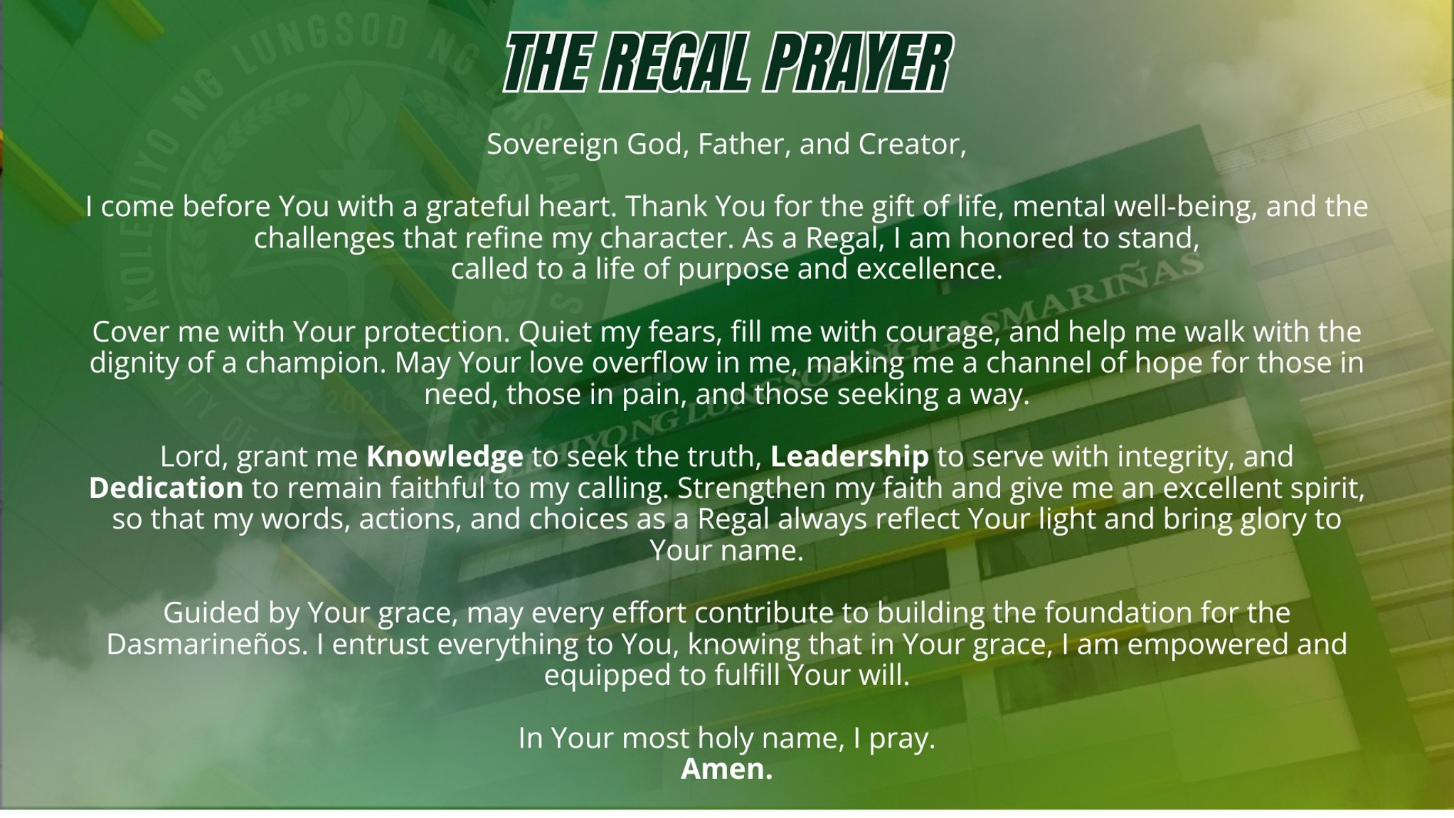 REGAL PRAYER